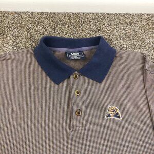 Vintage 90s Pitt Panthers Polo Shirt Lee x Nutmeg Mills Houndstooth Mens Large
